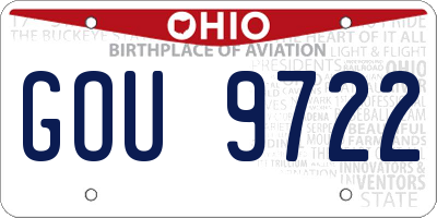 OH license plate GOU9722