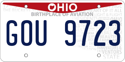 OH license plate GOU9723