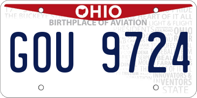 OH license plate GOU9724