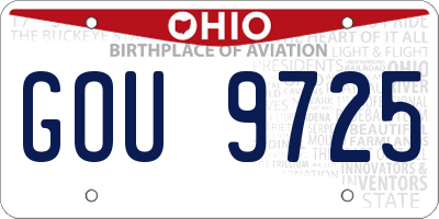 OH license plate GOU9725