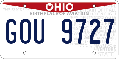 OH license plate GOU9727