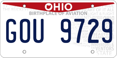 OH license plate GOU9729