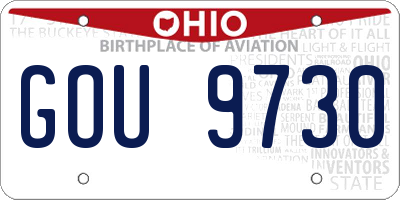 OH license plate GOU9730