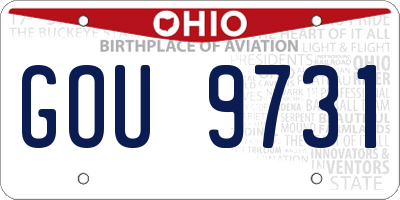 OH license plate GOU9731