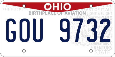 OH license plate GOU9732