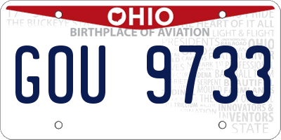 OH license plate GOU9733