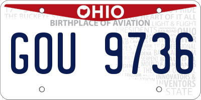 OH license plate GOU9736