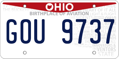 OH license plate GOU9737