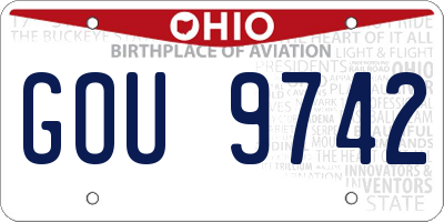 OH license plate GOU9742