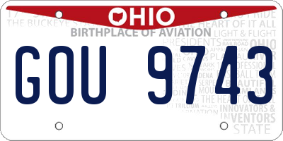OH license plate GOU9743