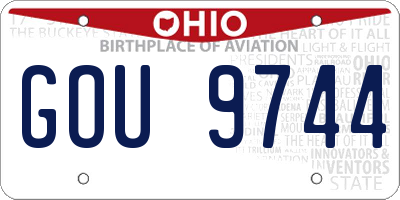 OH license plate GOU9744