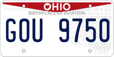 OH license plate GOU9750