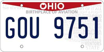 OH license plate GOU9751