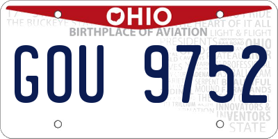 OH license plate GOU9752