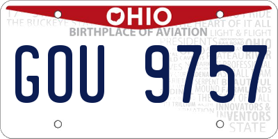 OH license plate GOU9757