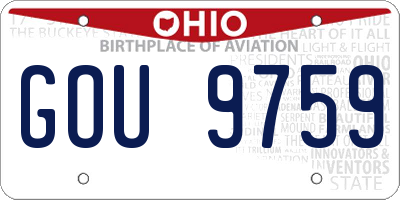 OH license plate GOU9759