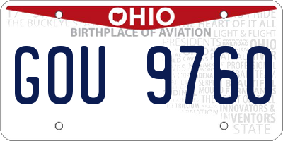 OH license plate GOU9760