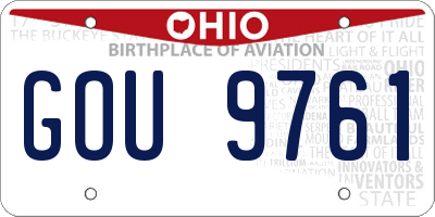 OH license plate GOU9761