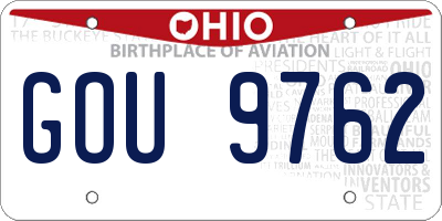 OH license plate GOU9762
