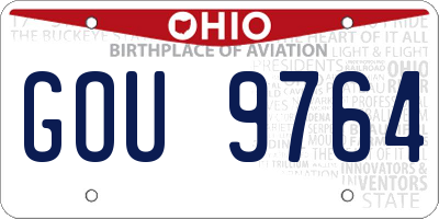 OH license plate GOU9764