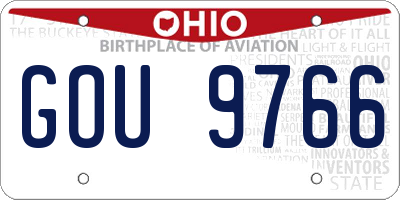 OH license plate GOU9766