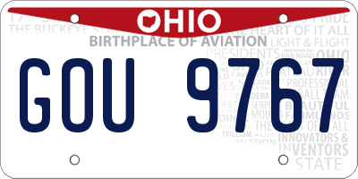 OH license plate GOU9767