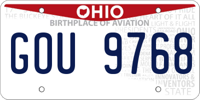 OH license plate GOU9768