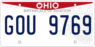 OH license plate GOU9769
