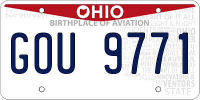 OH license plate GOU9771