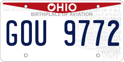 OH license plate GOU9772
