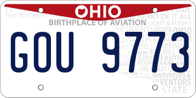 OH license plate GOU9773