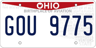 OH license plate GOU9775