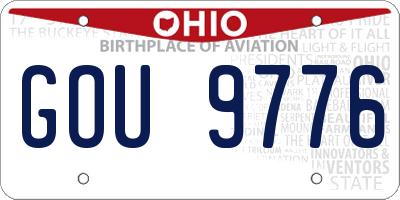 OH license plate GOU9776