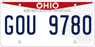 OH license plate GOU9780
