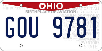 OH license plate GOU9781