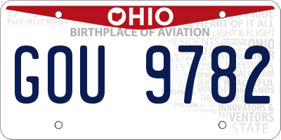 OH license plate GOU9782