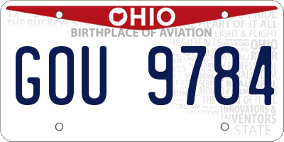 OH license plate GOU9784