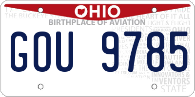 OH license plate GOU9785