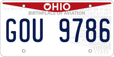 OH license plate GOU9786