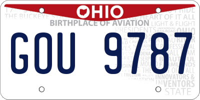 OH license plate GOU9787