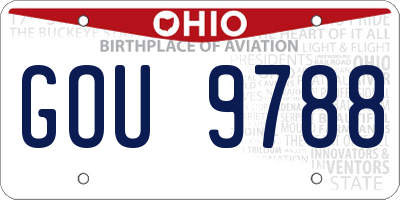 OH license plate GOU9788