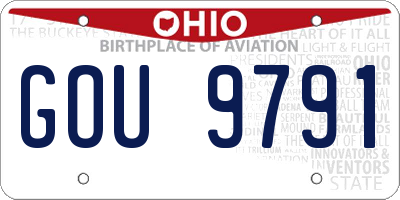 OH license plate GOU9791