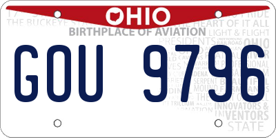 OH license plate GOU9796