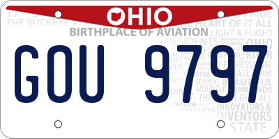 OH license plate GOU9797