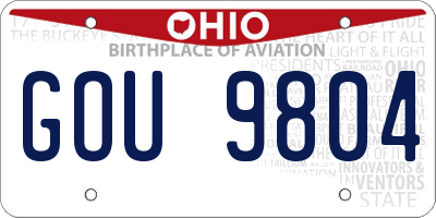 OH license plate GOU9804