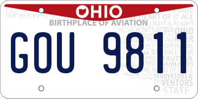 OH license plate GOU9811