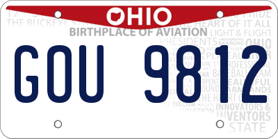 OH license plate GOU9812
