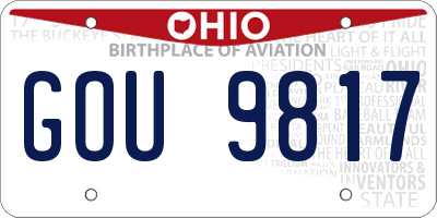 OH license plate GOU9817