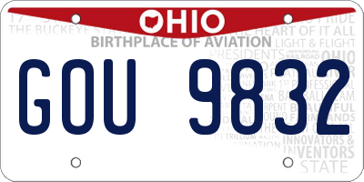 OH license plate GOU9832