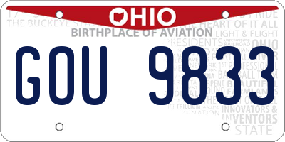 OH license plate GOU9833